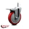 Service Caster 5'' Red Polyurethane Wheel Swivel 7/16'' Stem Caster with Total Lock Brake SCC-GRTTL20S514-PPUB-RED-716138 - alternate 3